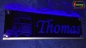 Preview: LED Namensschild Detailzeichnung Zugmaschine Gravur "Thomas" oder Wunschname auf Rechteckplatte - Truckerschild Neonschild Leuchtschild