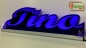 Mobile Preview: Ihr LED Wunschname "Tino" Namensschild Leuchtschild Truckerschild