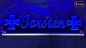 Preview: LED Namensschild Symbolik Eisernes Kreuz Gravur "Torsten" oder Wunschname als Konturschnitt - Truckerschild Neonschild Leuchtschild