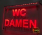 Preview: LED WC-Schild "WC Damen" (Klosett Örtchen Toilette) Toilettenschild Hinweisschild Wegweiser Leuchtschild