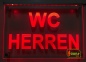 Preview: LED WC-Schild "WC Herren" (Klosett Örtchen Toilette) Toilettenschild Hinweisschild Wegweiser Leuchtschild