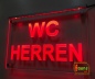 Preview: LED WC-Schild "WC Herren" (Klosett Örtchen Toilette) Toilettenschild Hinweisschild Wegweiser Leuchtschild