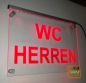 Preview: LED WC-Schild "WC Herren" (Klosett Örtchen Toilette) Toilettenschild Hinweisschild Wegweiser Leuchtschild