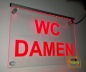 Preview: LED WC-Schild "WC Damen" (Klosett Örtchen Toilette) Toilettenschild Hinweisschild Wegweiser Leuchtschild