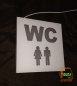 Preview: LED WC-Schild quadratisch "WC mit Piktogramm + Farbsteuerung frei/besetzt" (Klosett Örtchen Toilette) Toilettenschild Hinweisschild Wegweiser Leuchtschild