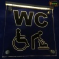 Preview: LED WC-Schild quadratisch "WC Toilette Klosett Behinderte Wickeltisch Wickelraum Sanitärraum" Toilettenschild Hinweisschild Wegweiser Leuchtschild