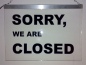 Preview: LED Hinweisschild "Sorry, we are closed" | Acrylglas Leuchtschild