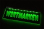 Preview: LED Werbeschild Angebotsschild schmal Gravur "Wertmarken" Ladenschild Lichtwerbung Leuchtreklame Leuchtschild