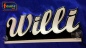 Preview: Ihr LED Wunschname "Willi" Namensschild Leuchtschild Truckerschild