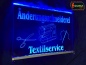 Preview: LED Werbeschild Firmenschild Gravur "Änderungsschneiderei Textilservice" Arztschild Kanzleischild Ladenschild Praxisschild Leuchtreklame Leuchtschild