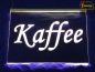 Preview: LED Werbeschild Angebotsschild Gravur "Kaffee" Ladenschild Lichtwerbung Leuchtreklame Leuchtschild