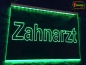 Preview: LED Werbeschild Firmenschild Gravur "Zahnarzt" Arztschild Kanzleischild Ladenschild Praxisschild Leuchtreklame Leuchtschild