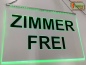 Preview: LED Werbeschild Angebotsschild Gravur "Zimmer frei" Ladenschild Lichtwerbung Leuchtreklame Leuchtschild