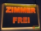 Preview: LED Werbeschild Angebotsschild Gravur "Zimmer frei" Ladenschild Lichtwerbung Leuchtreklame Leuchtschild