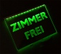 Preview: LED Werbeschild Angebotsschild Gravur "Zimmer frei" Ladenschild Lichtwerbung Leuchtreklame Leuchtschild