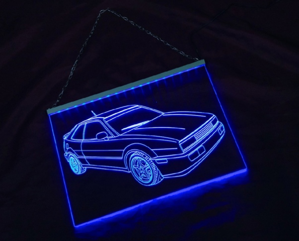 LED Fahrzeug-Gravur für "VW Corrado G60 VR6" Oldtimer Liebhaber Tuning Wanddekoration Leuchtschild