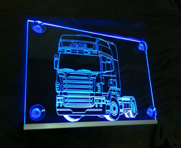 LED Namensschilder für PKW, Transporter oder LKW in 30x10cm inkl