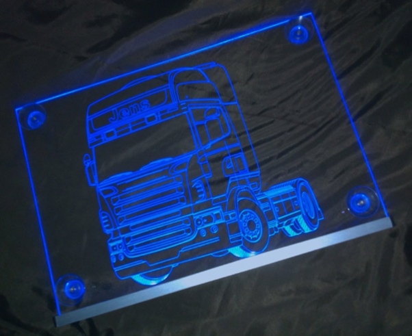 LED Namensschilder für PKW, Transporter oder LKW in 30x10cm inkl