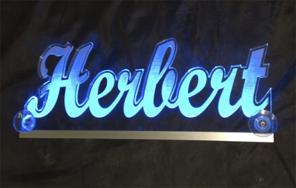 LED Wunschname " Herbert " LED Leuchtschild, LED Namensschild, Truckerschild