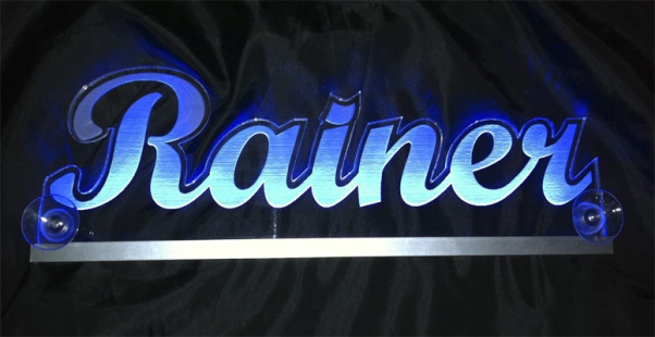 Ihr LED Wunschname " Rainer " LED Leuchtschild, LED Namensschild