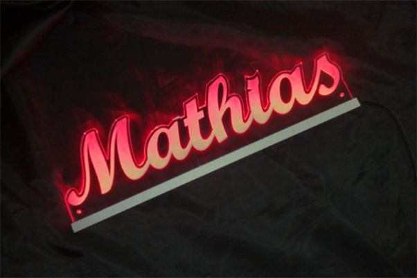 Ihr LED Wunschname " Mathias " LED Leuchtschild, LED Namensschild
