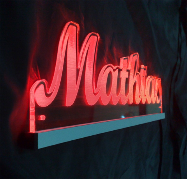 Ihr LED Wunschname " Mathias " LED Leuchtschild, LED Namensschild