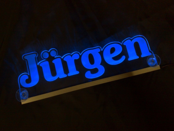 Ihr LED Wunschname " Jürgen " LED Leuchtschild, LED Namensschild