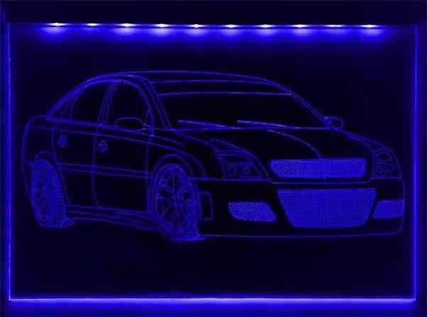 LED Fahrzeug-Gravur für "Opel  Vectra C GTS 16V" Oldtimer Liebhaber Tuning Wanddekoration Leuchtschild