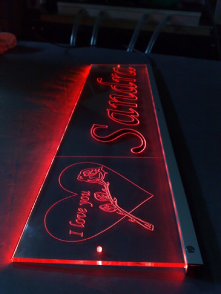 LED Namensschild Symbolik Rose Gravur "Sonja" oder Wunschname  - Truckerschild Neonschild Leuchtschild