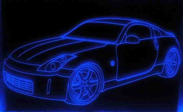 LED Fahrzeug-Gravur für "Nissan 350Z" Oldtimer Liebhaber Tuning Wanddekoration Leuchtschild