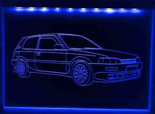 LED Fahrzeug-Gravur für "Toyota Corolla" Oldtimer Liebhaber Tuning Wanddekoration Leuchtschild