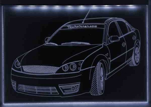 LED Fahrzeug-Gravur für "Ford Mondeo 16V ST" Oldtimer Liebhaber Tuning Wanddekoration Leuchtschild