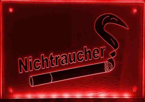 LED Hinweisschild "Nichtraucher" | Acrylglas Leuchtschild