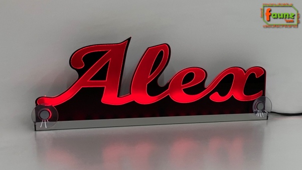 Ihr LED Wunschname "Alex" Namensschild Leuchtschild Truckerschild