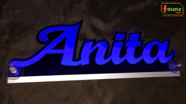 Ihr LED Wunschname "Anita" Namensschild Leuchtschild Truckerschild als Konturschnitt