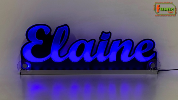 Ihr LED Wunschname "Elaine" Namensschild Leuchtschild Truckerschild als Konturschnitt