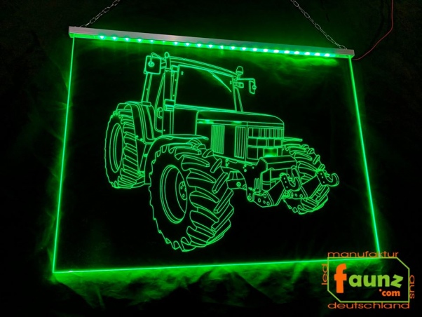 LED Fahrzeug-Gravur für "John Deere Traktor" Oldtimer Liebhaber Tuning Wanddekoration Leuchtschild