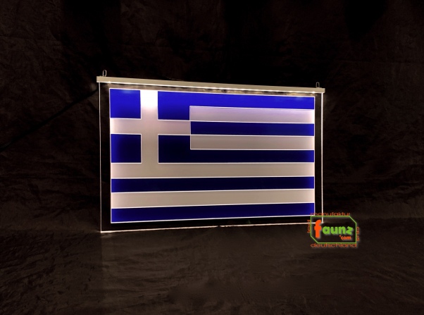 LED Mottoschild Gravur "Flagge Griechenland" Dekoschild, LKW Rückwandschild, Wandbild, Truckerschild, Leuchtschild