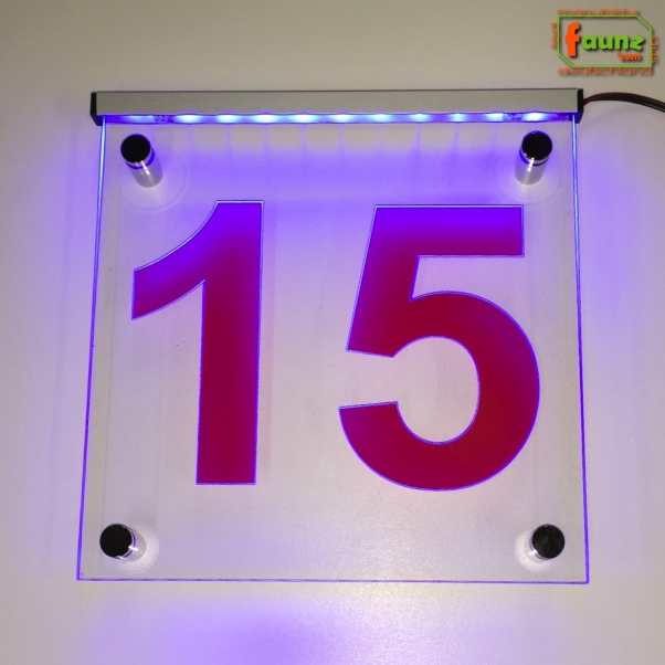 LED Hausnummer Ziffer "15" - Hausnummernleuchte Außenwandleuchte Außenlampe Leuchtschild