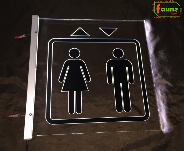 LED Orientierungsschild "Aufzug Fahrstuhl Lift" - Hinweisschild Navigationsschild Wegschild Wegweiser Leuchtschild