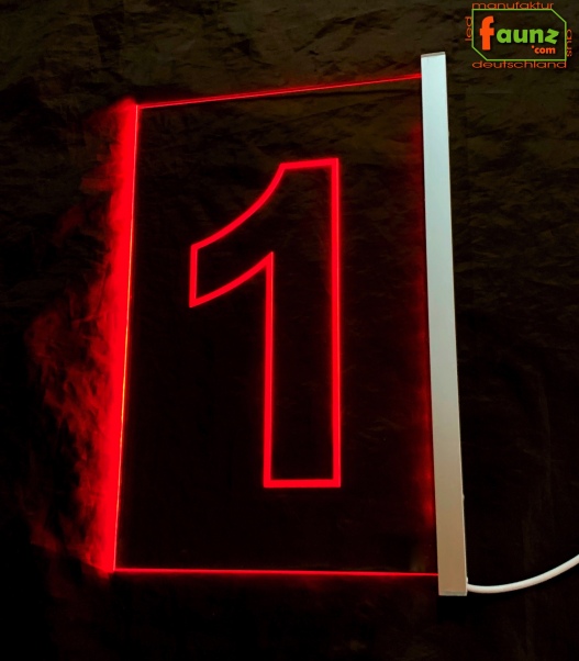 Preview: LED Kassenschild Ziffer 1 bis 4 – Kassenbeschilderung mit Farbsteuerung Grün/Rot