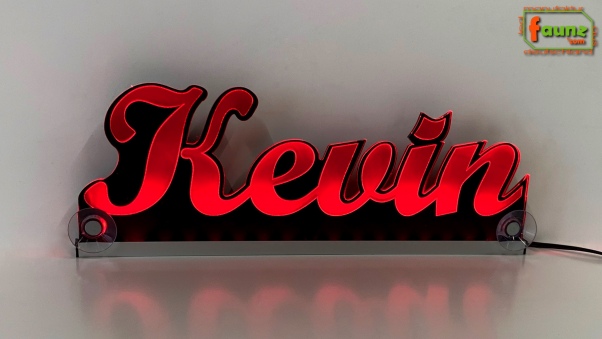 Ihr LED Wunschname "Kevin" Namensschild Leuchtschild Truckerschild