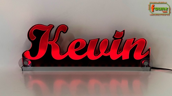 Ihr LED Wunschname "Kevin" Namensschild Leuchtschild Truckerschild