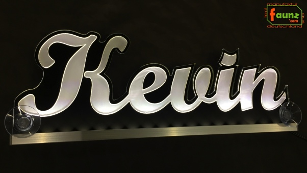 Ihr LED Wunschname "Kevin" Namensschild Leuchtschild Truckerschild