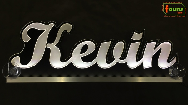 Ihr LED Wunschname "Kevin" Namensschild Leuchtschild Truckerschild