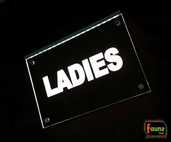 LED Schild Leuchtreklame "Ladies" Hinweisschild Wegweiser Leuchtschild