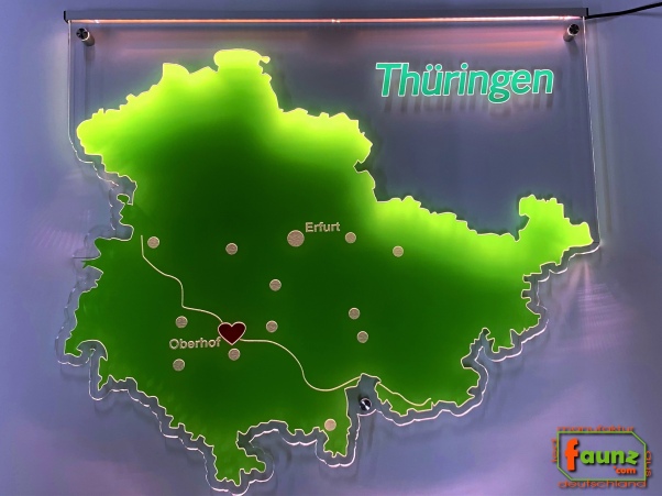 LED Leuchtschild Gravur Landkarte Flagge "Thüringen" als Konturschnitt Wandbild Dekoschild Rückwand Schild