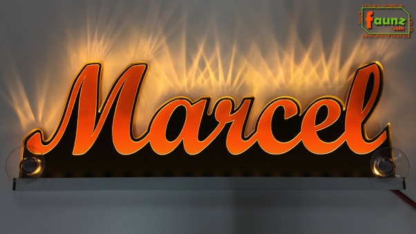 Ihr LED Wunschname "Marcel" Namensschild Leuchtschild Truckerschild