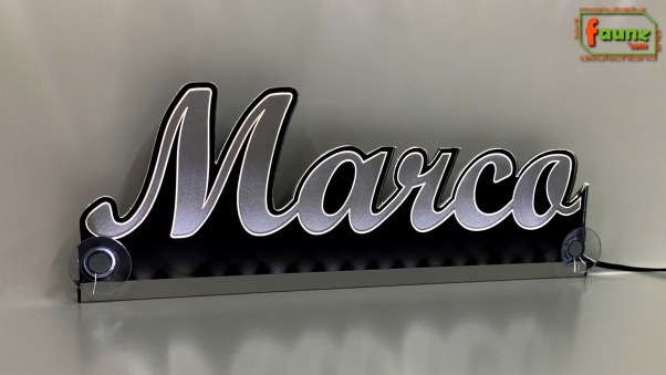 Ihr LED Wunschname "Marco" Namensschild Leuchtschild Truckerschild