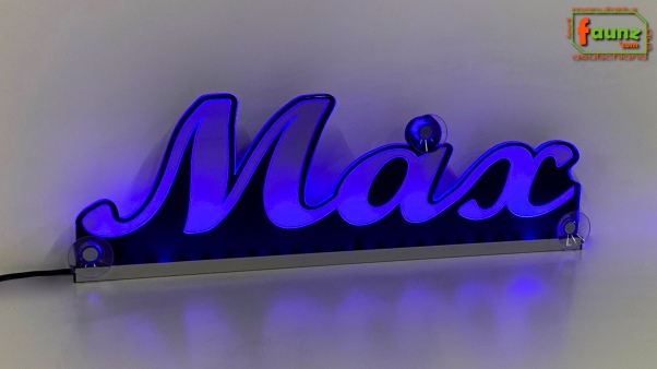 Ihr LED Wunschname "Max" Namensschild Leuchtschild Truckerschild